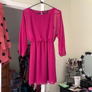 Fuchsia long sleeve dress